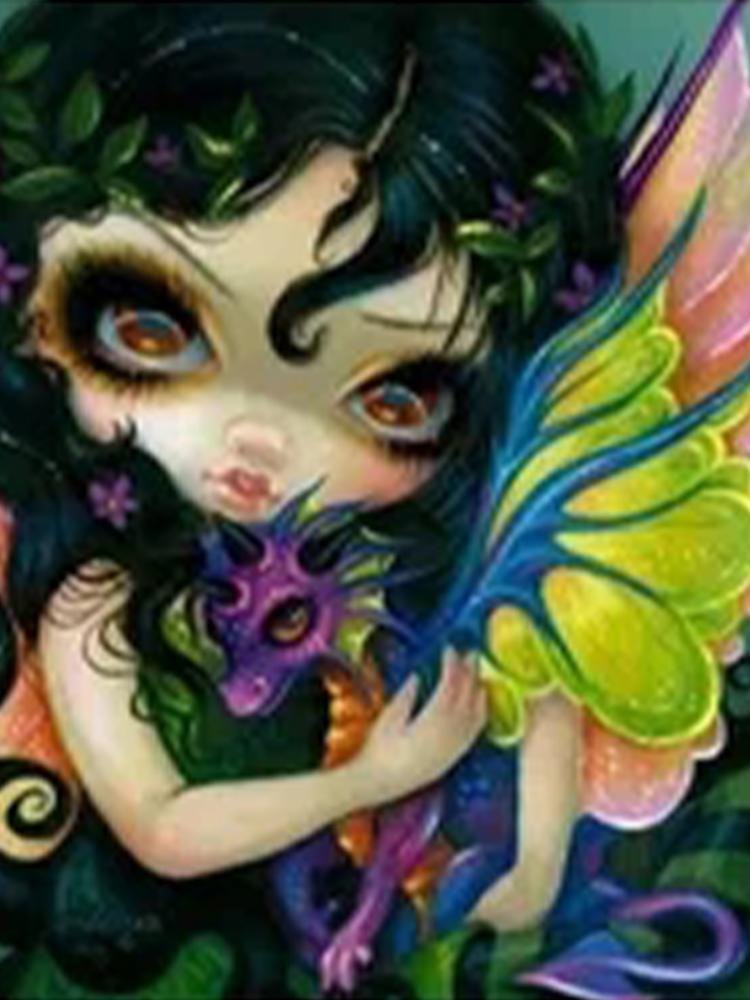 Cross Stitch Kit Cartoon Gothic Girl Portrait Diamond Painting Mosaic Embroidery New 5D DIY Full Rhinestone Home Decor Gift