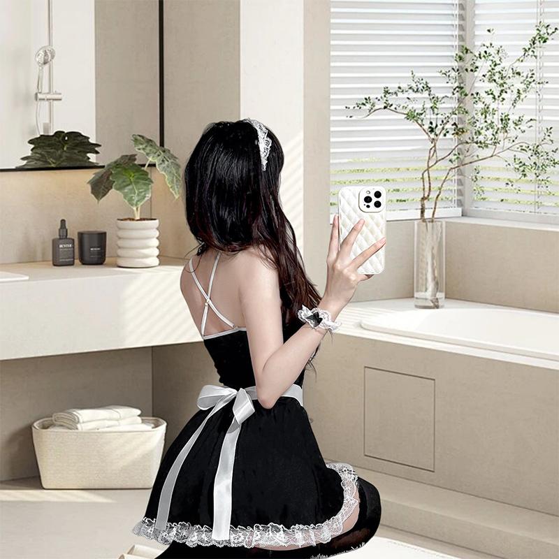 Sexy Lingerie Set Maid Costume With Lace Trim Cosplay Lingerie Maid Costume Lingeries Sexy Hot Maid Top Cosplay Charming Maid