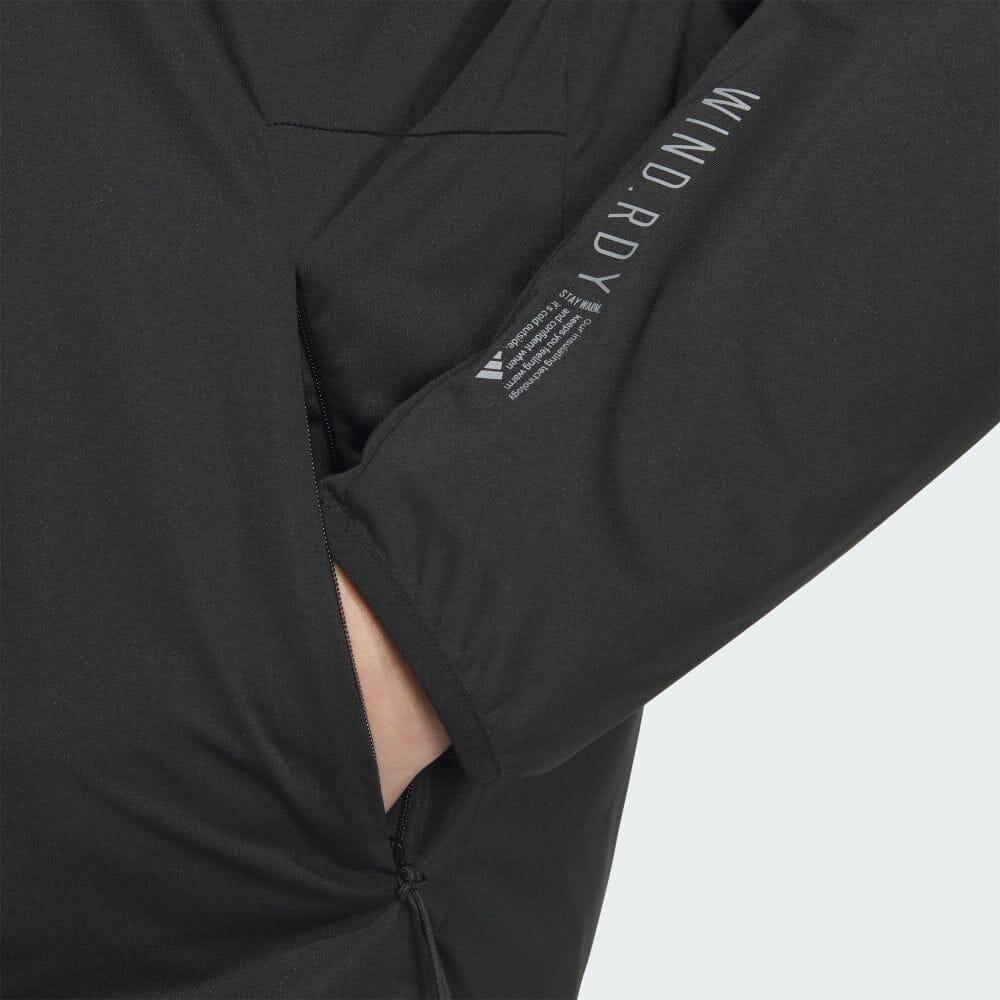 Adidas Striped Zip Windbreaker Jacket Men Jackets Black IM6434