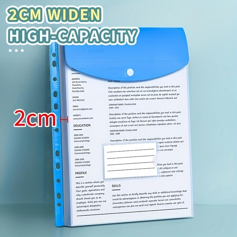 [Vibrant File Folders] 12-Pack A4 Expanding File Folders | Durable PP Plastic, Push-Button 11-Ring Binder Pockets, Vibrant Colors