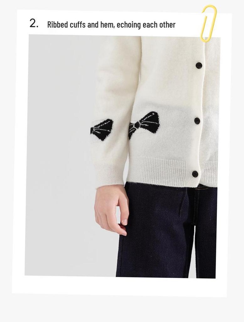 Girls' Knit Cardigan Sweater - Spring/Autumn 2025 Style for Middle Children