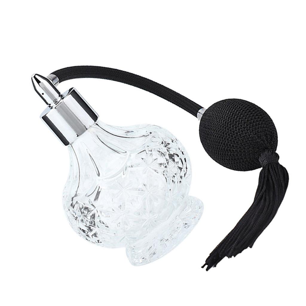 Retro-Glas-Parfümflasche, nachfüllbar, Quaste, leere Sprühflasche, Zerstäuber, 80 ml