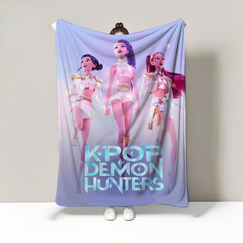 Cartoon Printing Fashion K-POP Rumi Mira Zoey Soft Fleece Warm Plush Flannel Blanket