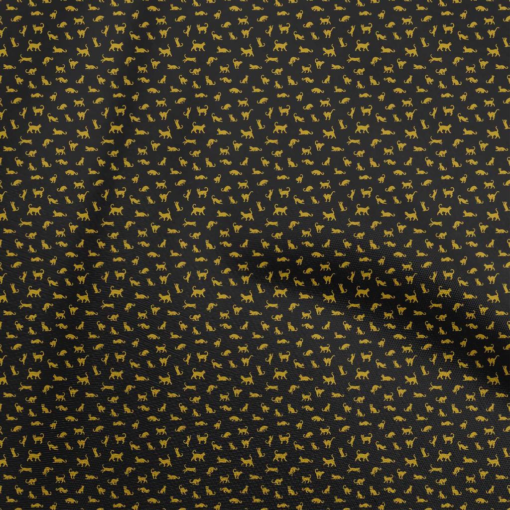 oneOone Cotton Flex Brown Fabric Cat Fabric For Sewing Printed Craft Fabric By The Yard 40 Inch