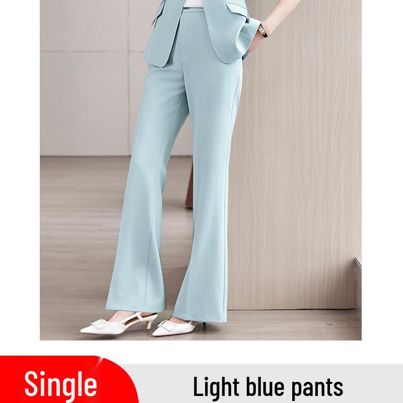 

Light Blue Professional Two-Piece Suit Set, Spring/Summer 2026, with Three-Quarter Sleeves. 3XL
