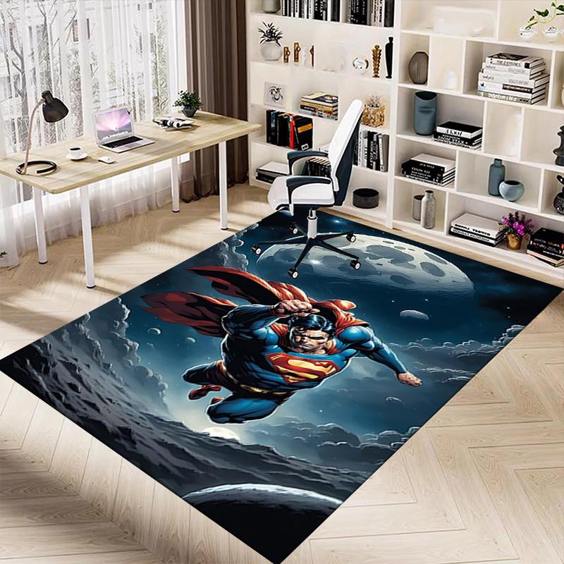 1pc Superman Moon Carpet, for Home & Office Decor, Desk Chair Carpet, Festive Gift,Conference Room CarpetL1186