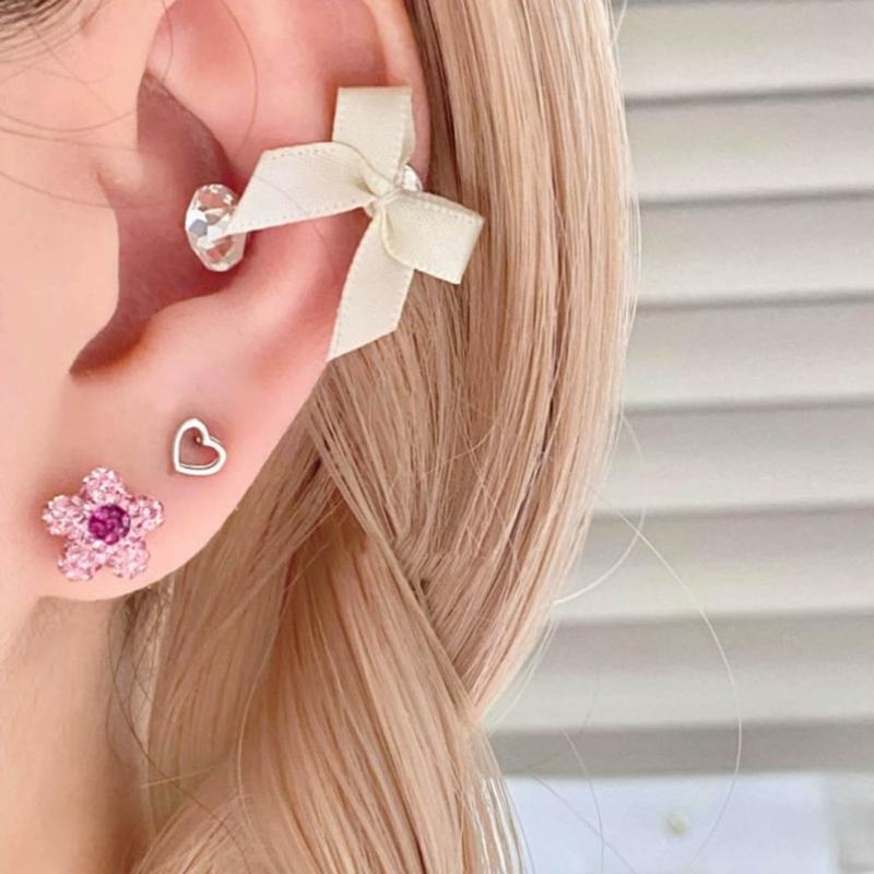 Bowknot Ear Studs Helix Piercing Earrings Titanium Steel Cartilage Earrings Body Jewelry Accessories Personality Jewelry