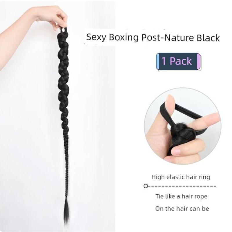 

Wig Female Hip Hop Braid Fashion Style Boxing Cable Stitch Long Braid Artificial Sweet Cool Girl Net Red Hot Girl Bubble Braid [Sexy Twisted Braid] Nature Black 70cm Single Pack