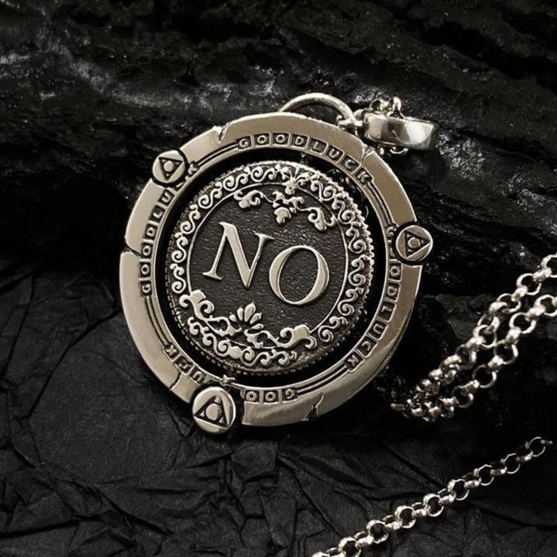 Rotating Decision Coin Necklace Vintage Copper Jewelry Adjustable Clavicle Chain Accessory For Men And Women