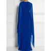 Plus Size Women Summer Elegant Solid Color Mesh V Neck Long Dress