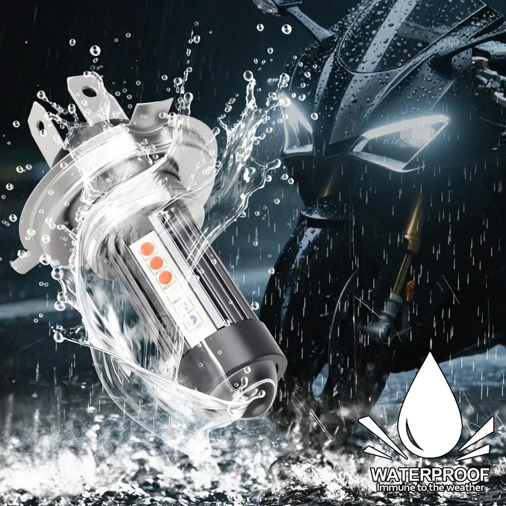 Universal LED Motorcycle Headlight H4 H6 BA20D P15D Four Colors Projector Lens Bulb DRL Driving Front Lamp