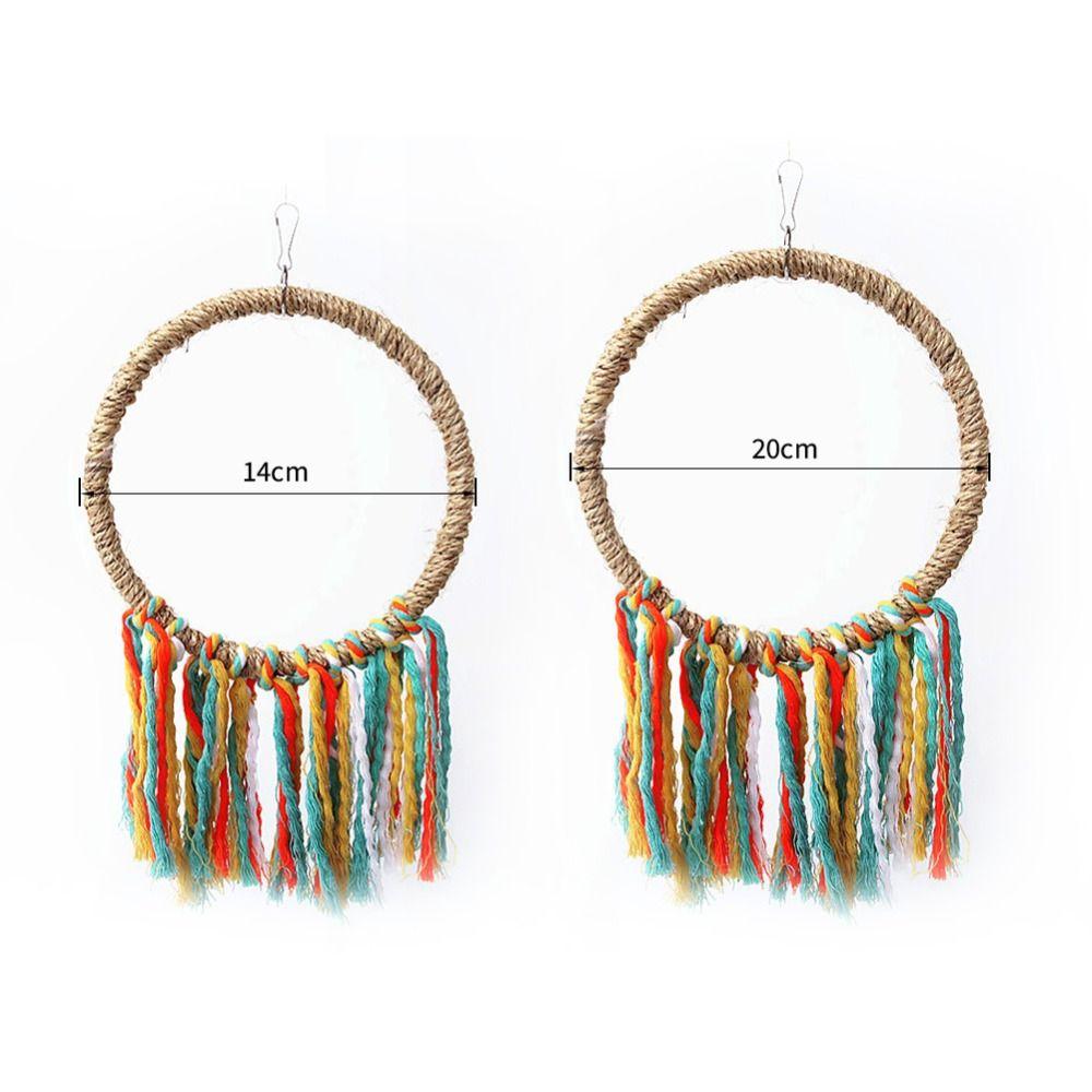 Lovebirds Hanging Grinding Climbing Cotton Rope Bird Toys Parrot Swing Circle Perch Ferrule Toy