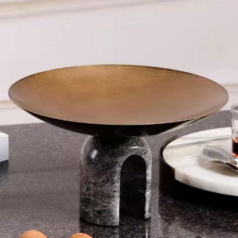 Light Luxury Modern Fruit Plate Living Room Coffee Table Trays Table Entrance Hall Ornament Tray Home Decoration Storage Plate