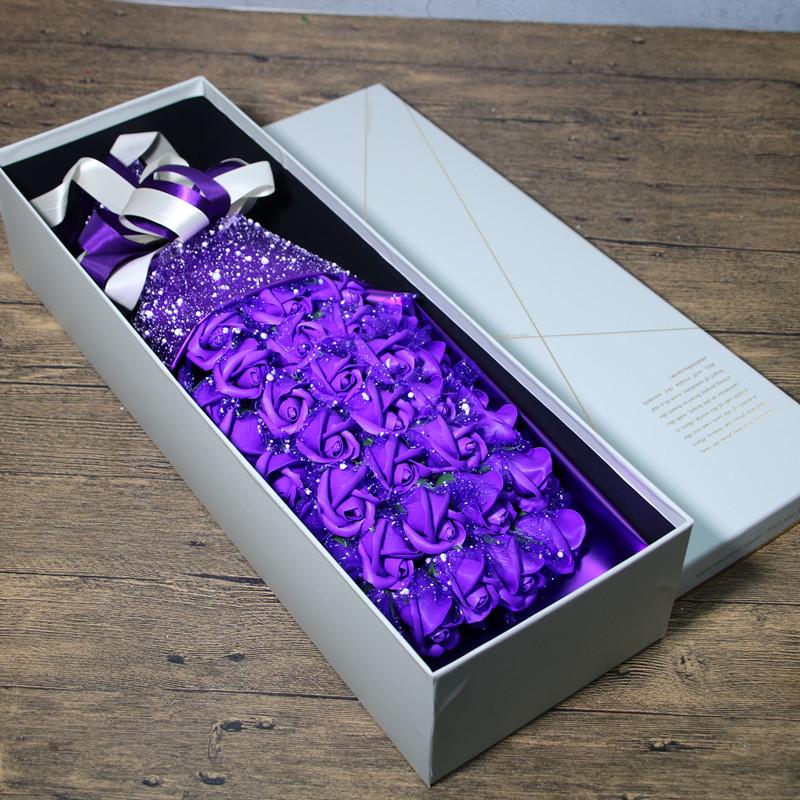 33 Premium Rose Soap Flower Bouquet Gift Box for Valentine's, Qixi Festival & Birthdays