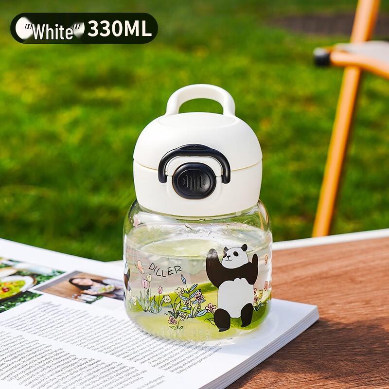 Diller Spring Panda Plastic Straw Cup 330ML