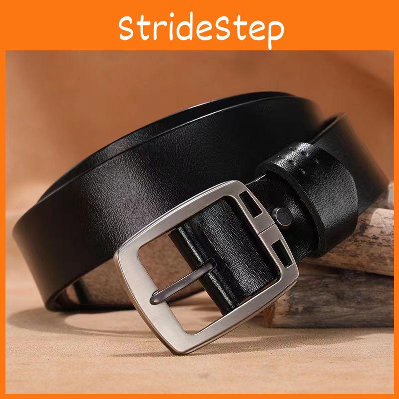 Men Stylish Genuine Leather Belt With Square Alloy Buckle For Daily Wear Office