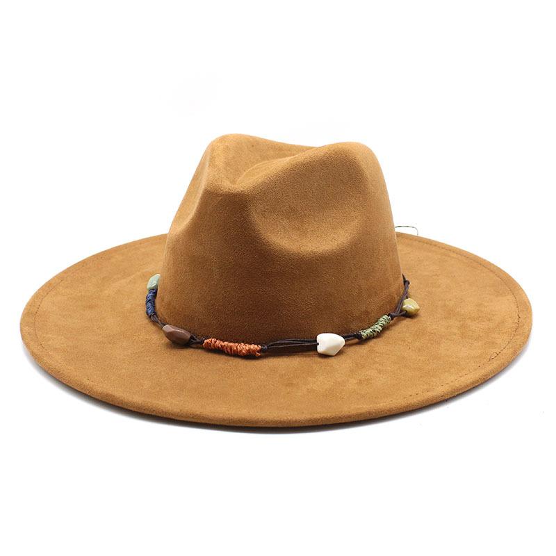 Wind Wide Brim Big Edge Suede Top Hat Jazz Street Shot Hipster Hat Japanese And Korean Versatile Atmospheric Women'S Hat
