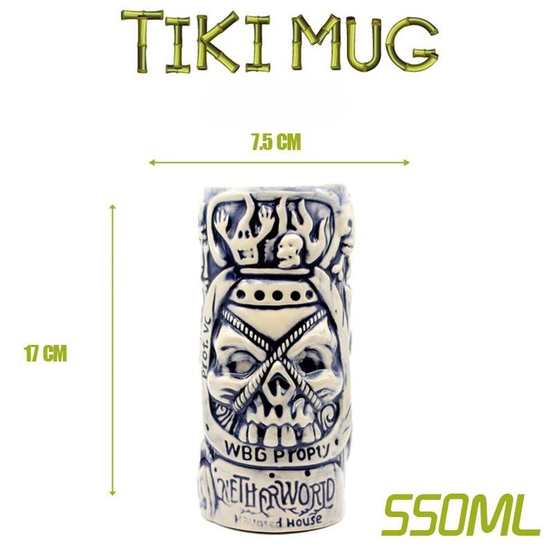 Tiki Bar Tiki MUG Keller Hawaii Cocktail Glass Martini Ceramic Mugs Creative Cup Easter Island Mugs Halloween Gift for Bar Tools
