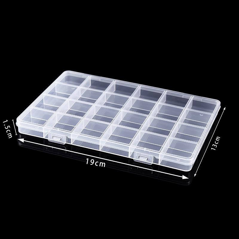 

Fixed Card Slot 24-Grid Storage Box Parts Classification Transparent Plastic Box Small Accessories Box Jewelry Beaded Packaging Box