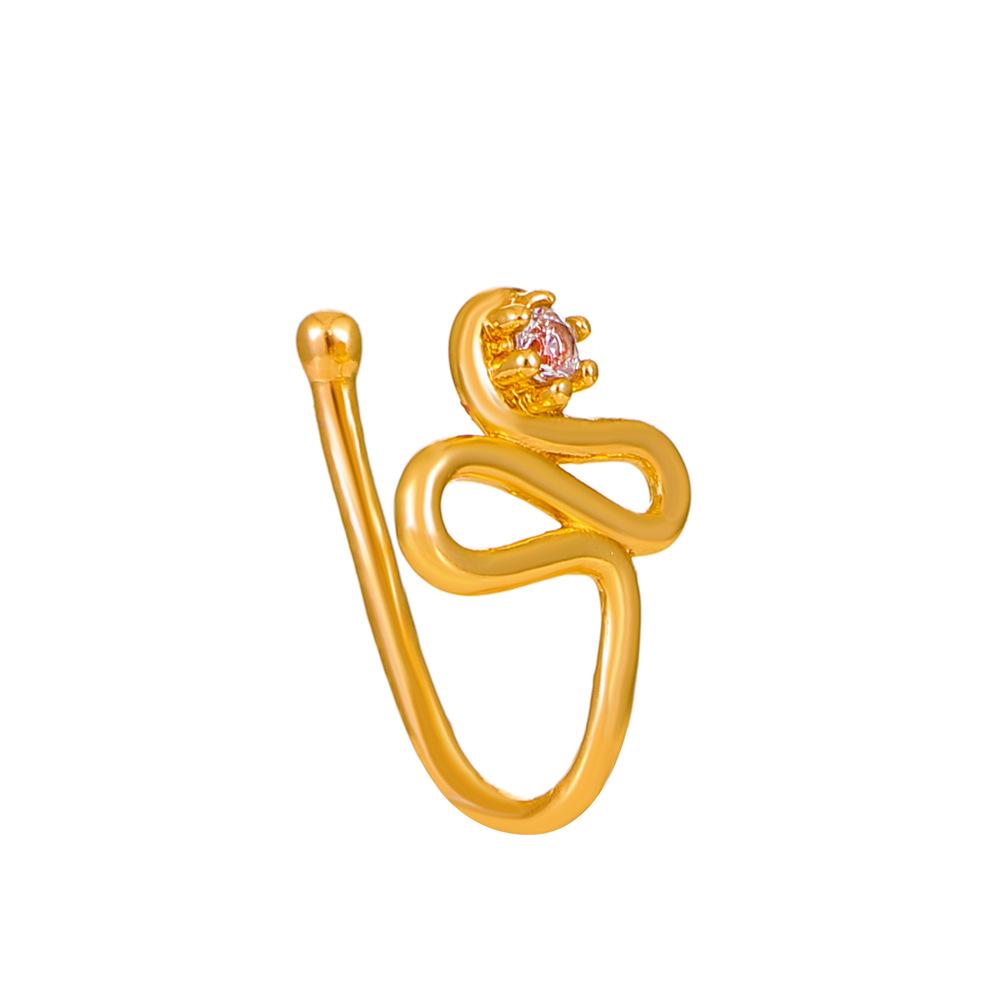 Non Perforated U-Shaped Nose Clip Copper Inlaid Zircon Star Shaped Heart Crown Nose Ring Nose Decoration Puncture Decoration