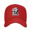 Merica Dog Baseball Cap American Flag Shades Printed Outdoor Adjustable Unisex Cap