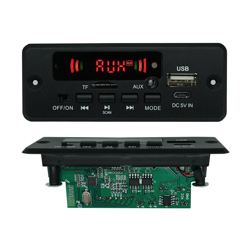 Handsfree Bluetooth 5.0 MP3 Player Decoder Board 2 x 3W Music Speaker Car FM Radio Module TF USB AUX Audio Car Handsfree 12V/36V