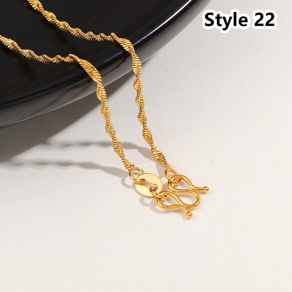1Pcs New Titanium Steel Chain Necklace 45cm Non-fading Clavicle Chain All-match M-shaped Women's Simple Necklace