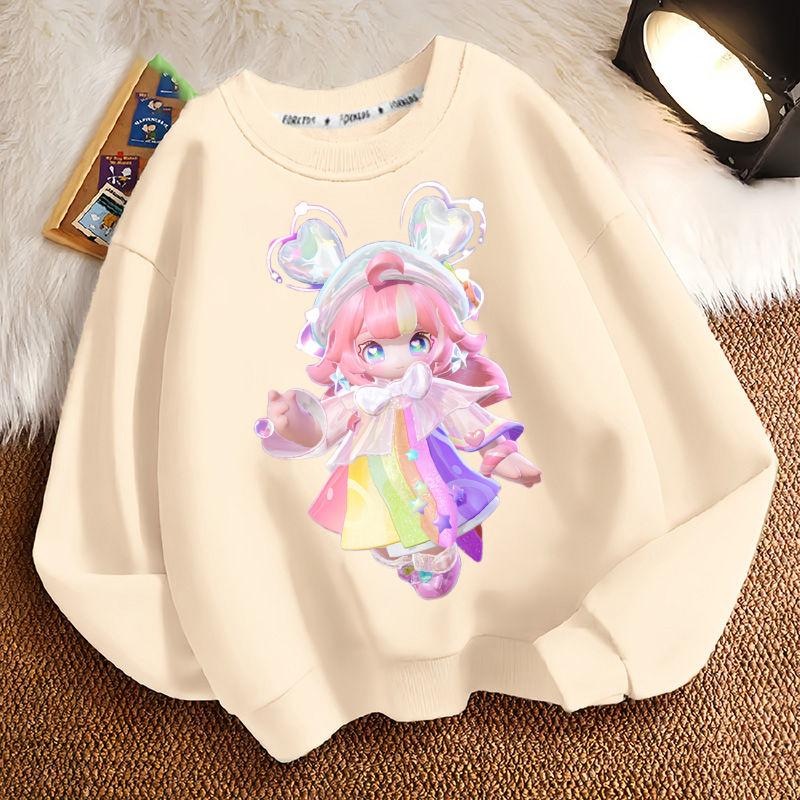 

Cute and Sweet Princess Round-neck Sweatshirt for Children, Fashionable Long-sleeved Casual Sweatshirt for Boys and Girls in Spring and Autumn 160