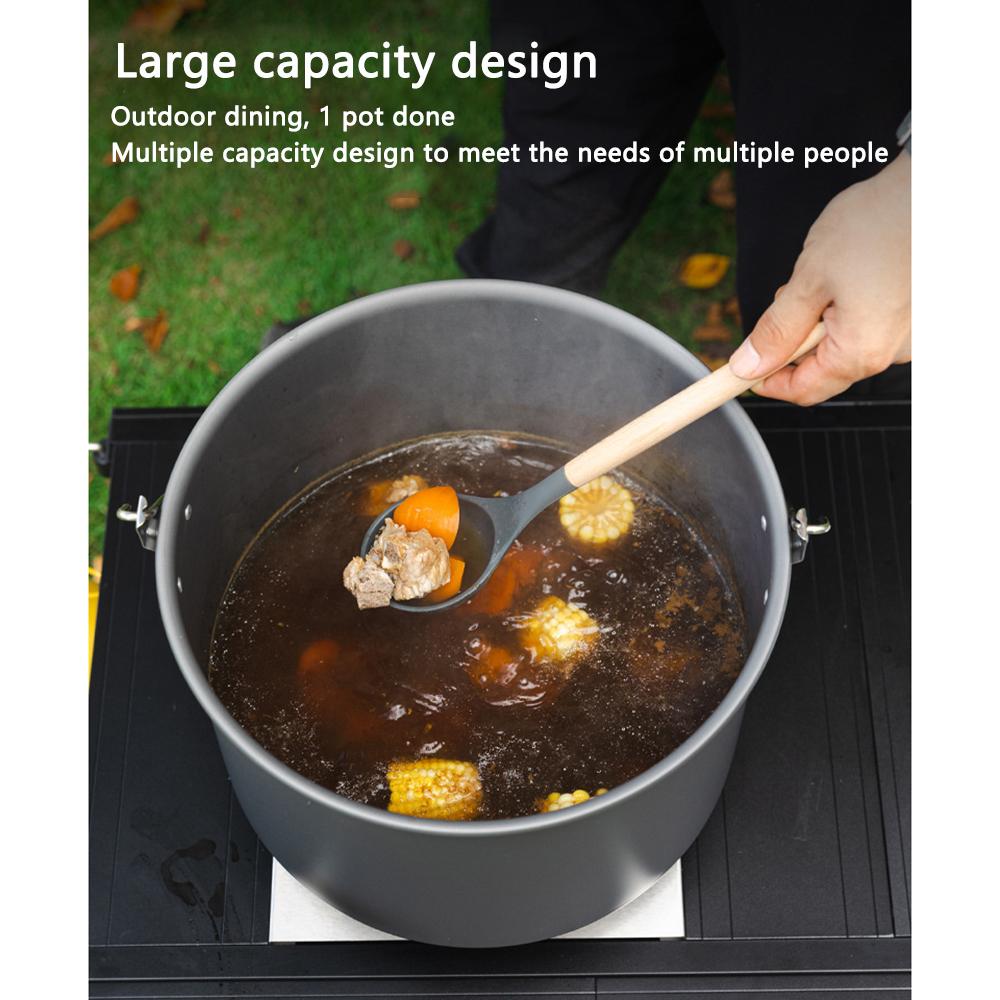 Camping Pot Cookware  Aluminum Lightweight Cooking Pot with Steamer for Outdoor Camping Hiking Meals 15L