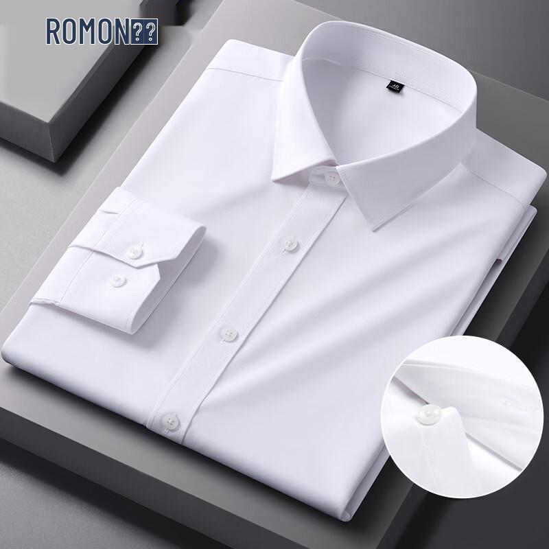 ROMON Men s Wrinkle-Free Long Sleeve Business Shirt 43