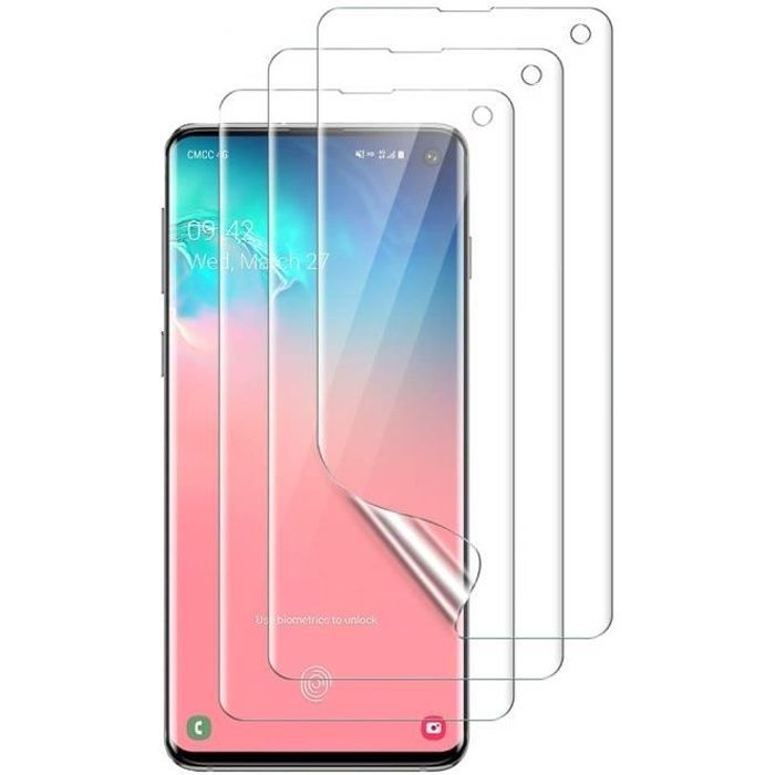 Protection d'écran - PHONILLICO - Samsung Galaxy S10e - 3 Films Plastique - Résistant aux rayures - Incurvé