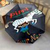 1 PC Automatic Folding Umbrella - Pippi Longstocking Custom Name Pattern, Portable & Foldable Design with 8 Ribs, Christmas Birthday Gifts