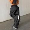 KOSY Oversized Drawstring Pants Sport Black Pants Streetwear Sexy Womens Pants Loose Casual Wide Leg Pants