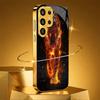 Lava Cheetah New Model Luxurious PhoneCase Electroplated Glass PhoneCase for Samsung Galaxy S26 S25 S24 S23 S22 FE,Ultra,Plus