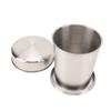 Stainless Steel Collapsible Cup Outdoor Travel Camping Portable Folding Cup with Keychain for Picnic Hiking 250ML