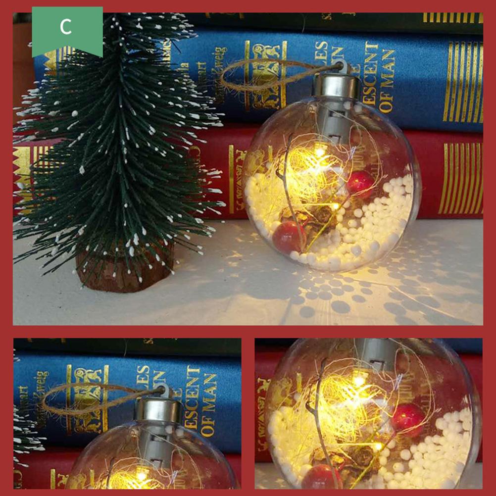 Christmas Baubles Balls with LED Light Hanging Pendant Christmas Tree Ornaments Home Hanging Ornament