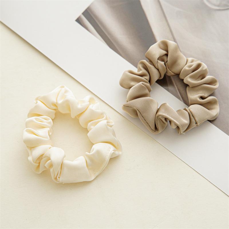 1Pc Small 7cm Hair Ring Silk Satin Hair Scrunchies Simple Versatile Ponytail Holder Sweet Solid Color Headwear Accessories Women