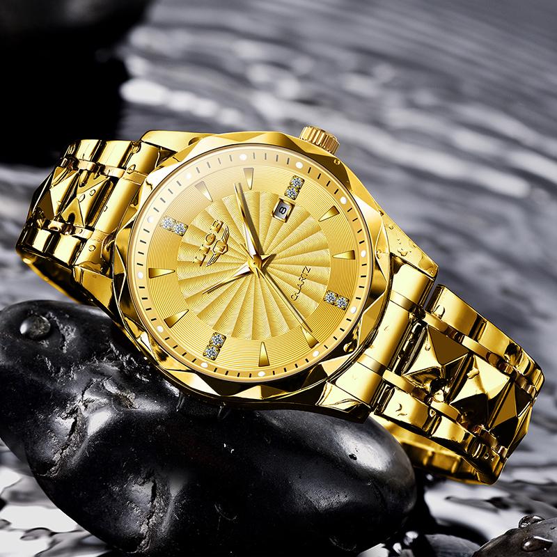 New Gold Watch For Men Top Brand Luxury Waterproof Men's Quartz Wristwatches Fashion Sports Luminous Chronograph Male
