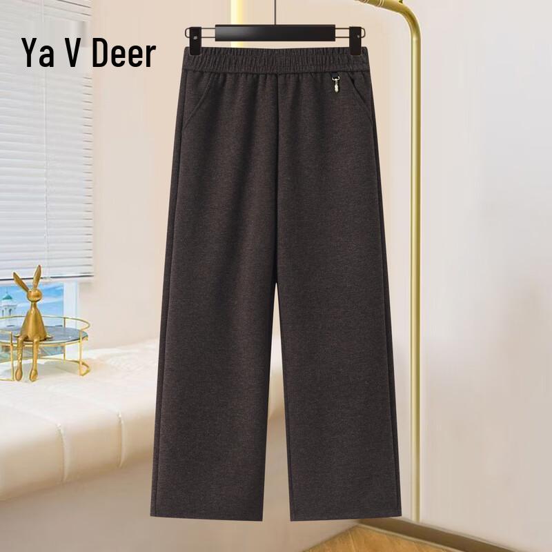 Yalu Women's Autumn/Winter Wool Blend Wide-Leg Straight Trousers