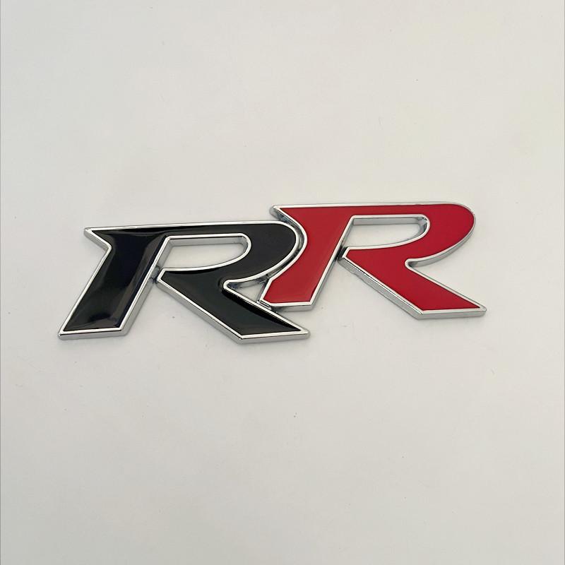 3D Metal RR Logo Car Front Grille Rear Trunk Emblem Badge Decals For Honda Civic Mugen Accord Crv City Hrv Sticker Accessories