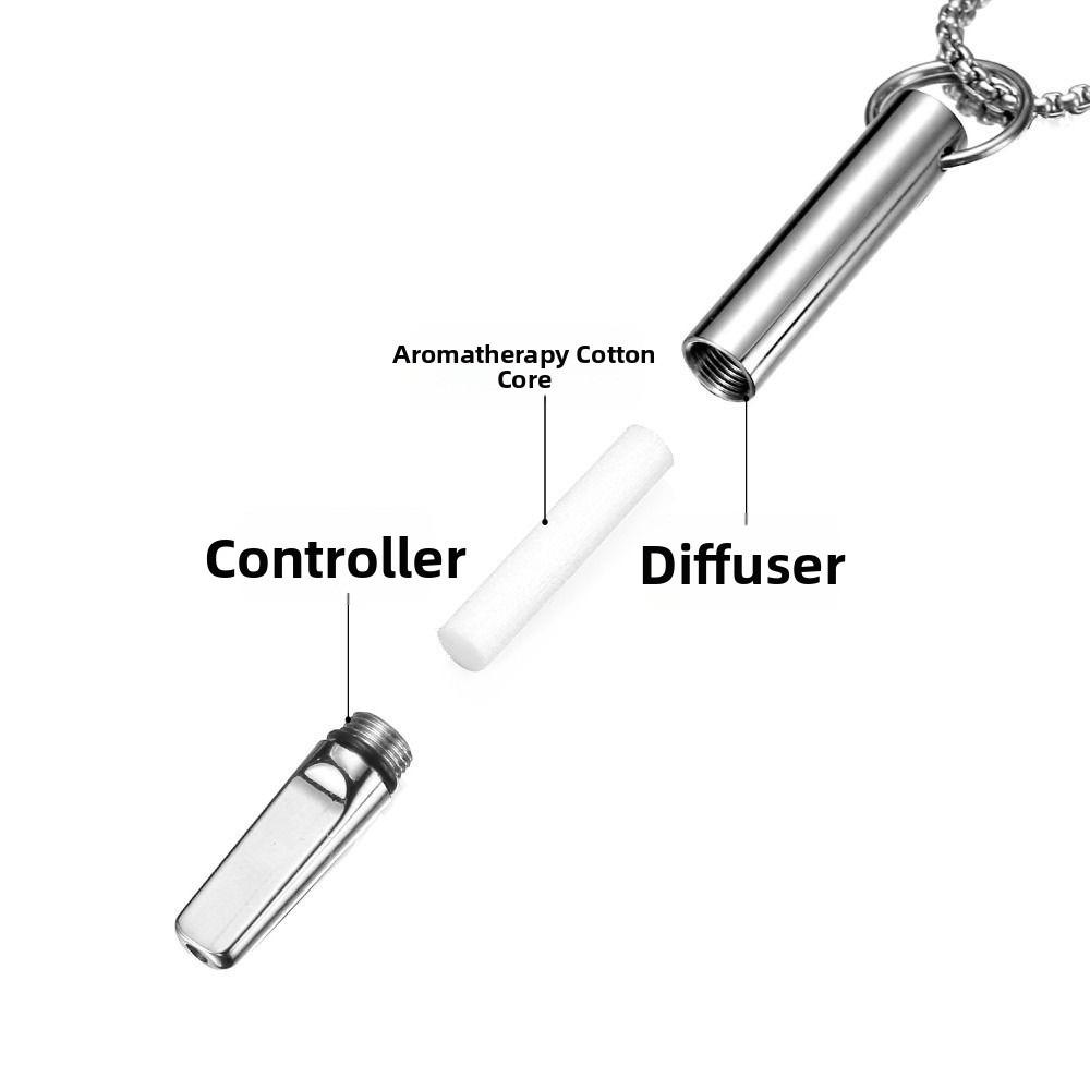 Achtsamkeitstrainings-Pfeifen-Halskette mit Baumwollkern Metall-Entspannungs-Halskette Tragbare Yoga-Halskette Halskette Yoga-Praxis