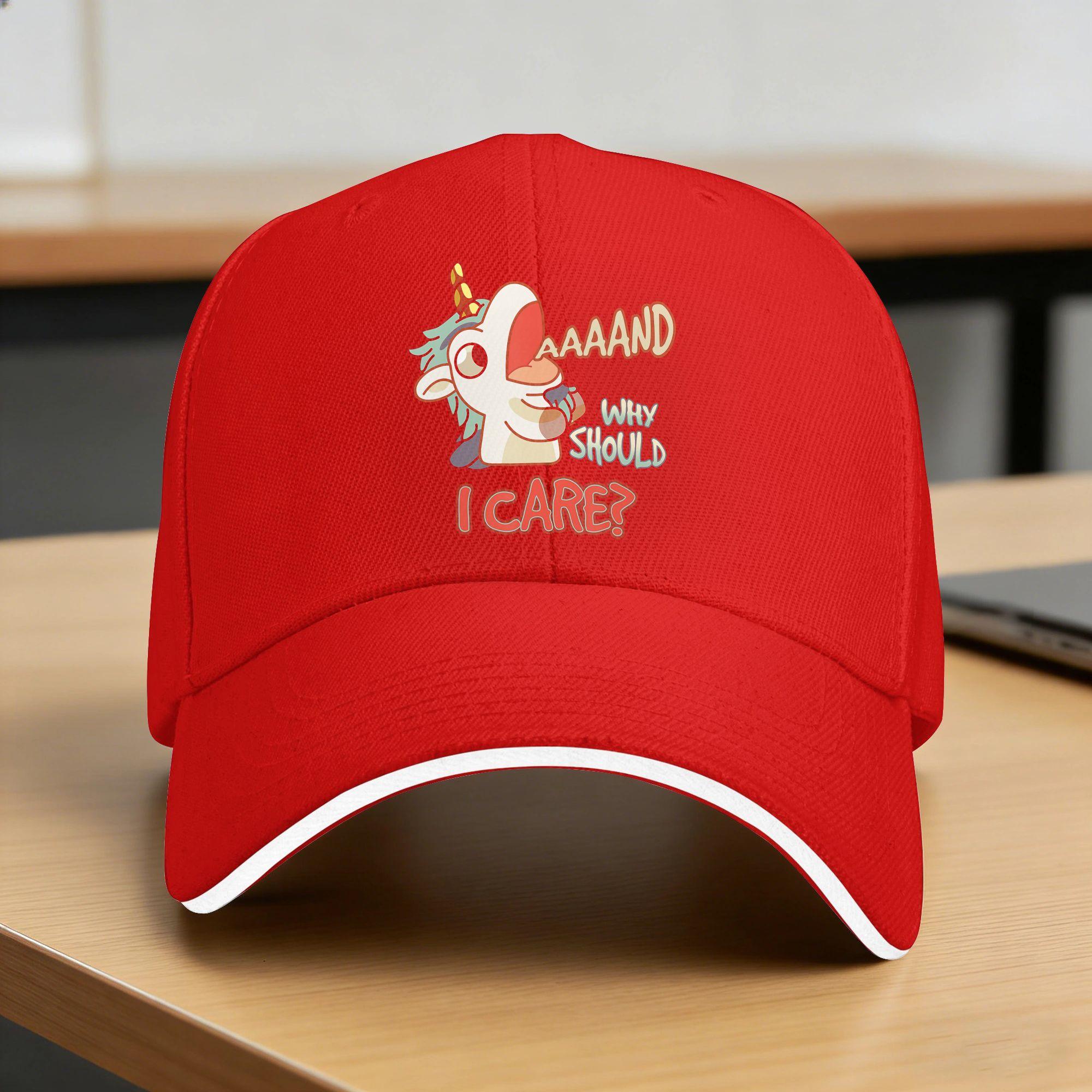 Annnd Why Should I Care Unicorn Sarcastic Saying Baseball Cap Outdoor Sport Hot Sale Hip Hop Hats UnisexTeens Baseball Caps One Size
