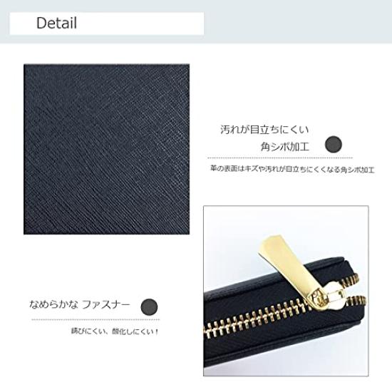 [LIKEHOUSE] Women's Long Wallet with a Sleek Round Zipper, Made of Genuine Cowhide Leather