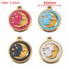 2pcs 5pcs Stainless Steel Colorful Enamel Moon Star Retro Bracelet Charm for Necklace Earring Component Jewelry Making Wholesale