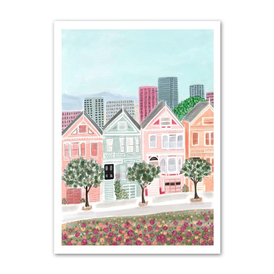 DIY Diamond Painting Paris Eiffel Tower San Francisco Diamond Embroidery Santorini City Landscape Cross Stitch Handmade  Decor