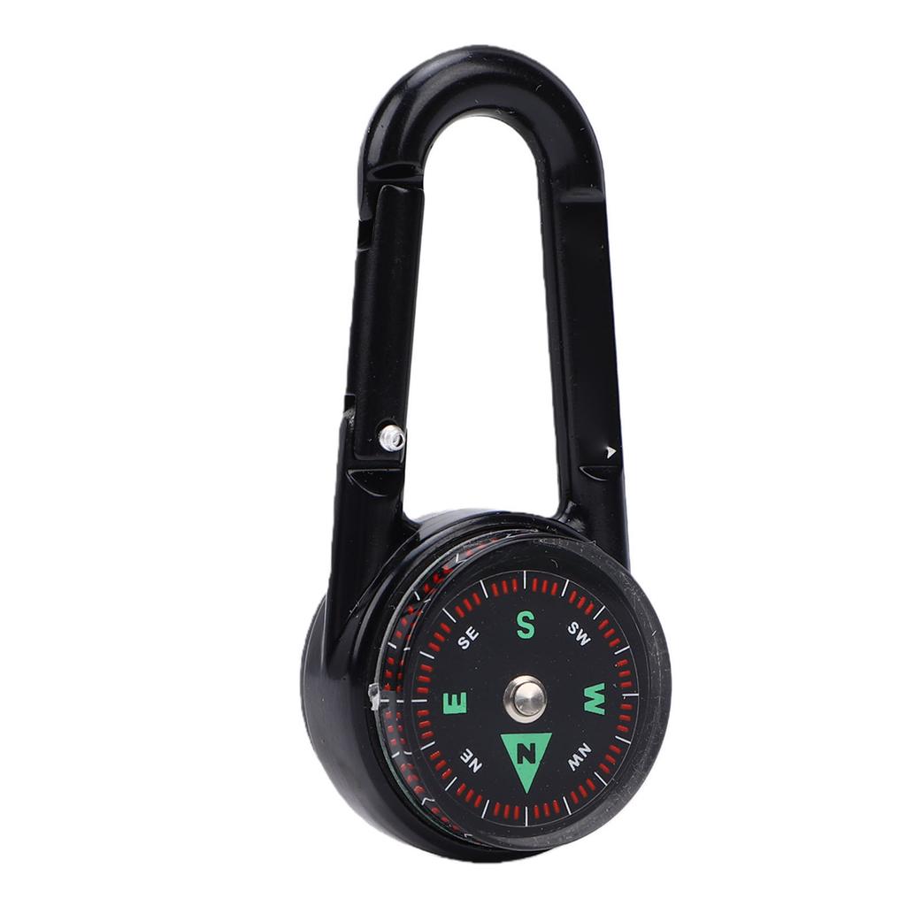 Keychain Compass with Built in Thermometer Small Pocket Carabiner Clip On Compass Navigation Tool for Backpack Hiking