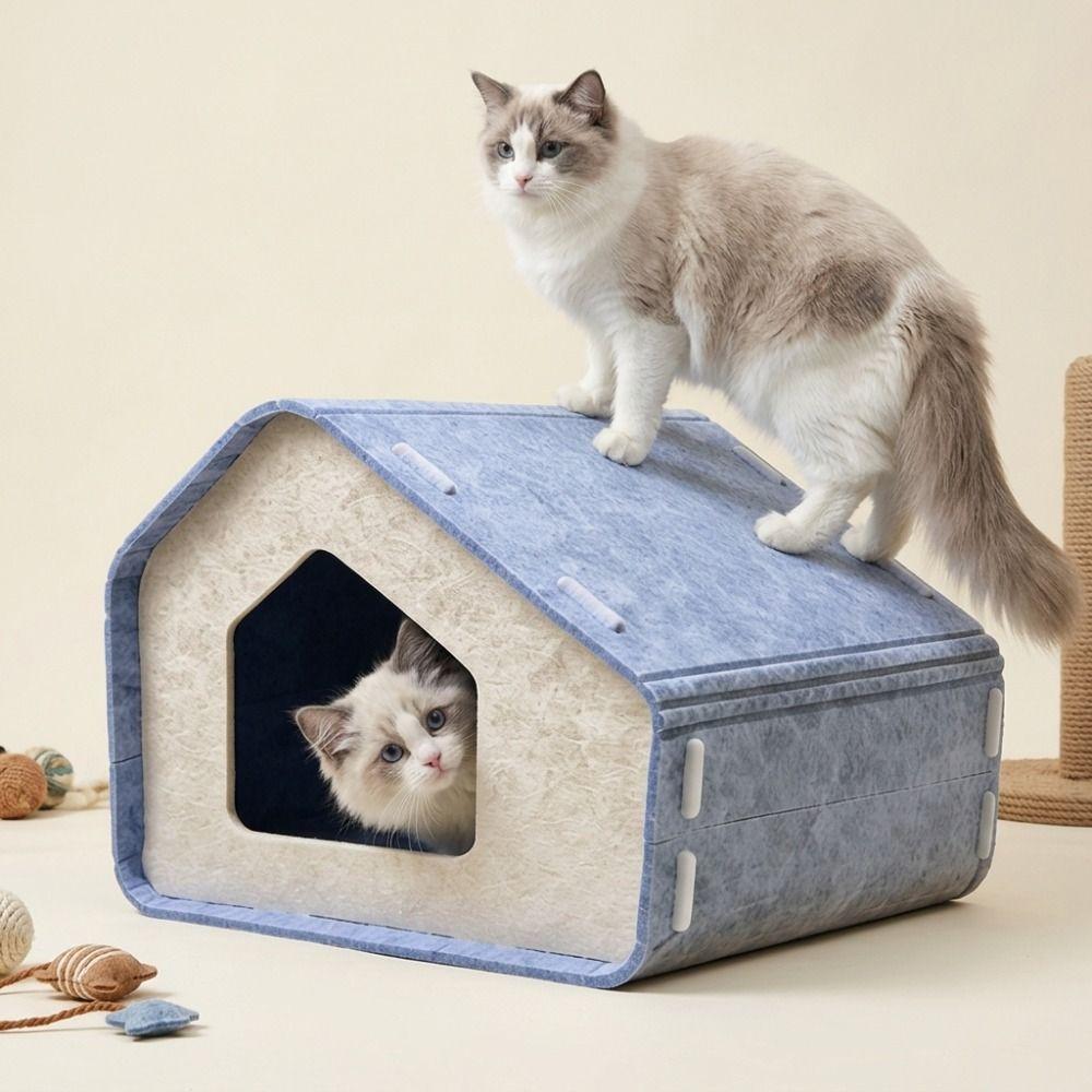 Breathable Cat House Semi-enclosed Cat Scratching Board New Cat Bed Pet Supplies