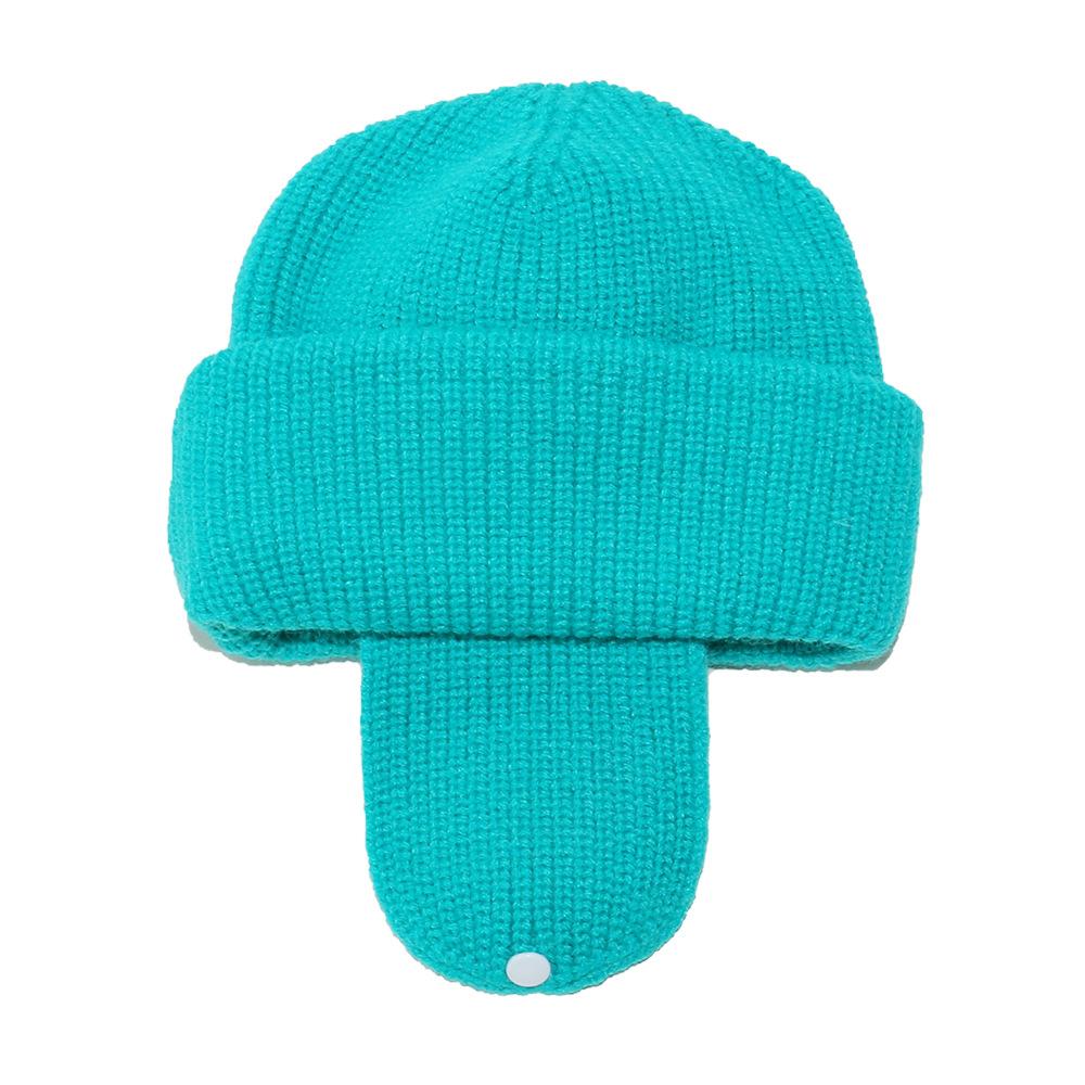 Autumn and winter new solid color simple warm wool hat children's knitted hat ear hat winter