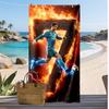 Asciugamano da Spiaggia Stampato Cristiano Ronaldo Asciugamano Morbido ad Asciugatura Rapida Coperta da Spiaggia Rettangolare Grande Portatile per Viaggi Piscina