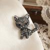 Cute Crystal Cat Brooches Zircon Vintage Brooches Suits Accessories Cat Badge Pins  Ornament